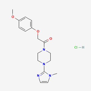 molecular formula C17H23ClN4O3 B2493995 2-(4-methoxyphenoxy)-1-(4-(1-methyl-1H-imidazol-2-yl)piperazin-1-yl)ethanone hydrochloride CAS No. 1185055-05-3
