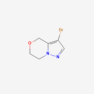 molecular formula C6H7BrN2O B2493997 3-Bromo-6,7-dihydro-4H-pyrazolo[5,1-C][1,4]oxazine CAS No. 1393558-10-5
