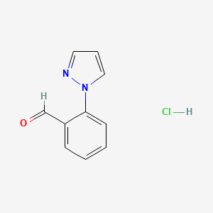 molecular formula C10H9ClN2O B2494009 2-(1H-Pyrazol-1-yl)benzaldehyde hydrochloride CAS No. 2193058-85-2