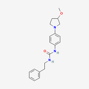 molecular formula C20H25N3O2 B2494012 1-(4-(3-Methoxypyrrolidin-1-yl)phenyl)-3-phenethylurea CAS No. 1797344-81-0
