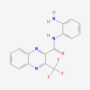 molecular formula C16H11F3N4O B2494015 N-(2-aminophenyl)-3-(trifluoromethyl)-2-quinoxalinecarboxamide CAS No. 216307-09-4