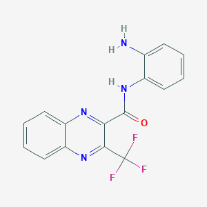 molecular formula C16H11F3N4O B2494015 N-(2-aminophenyl)-3-(trifluoromethyl)quinoxaline-2-carboxamide CAS No. 216307-09-4