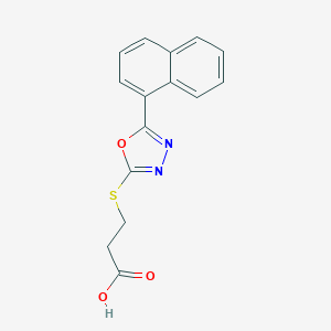 molecular formula C15H12N2O3S B249402 3-{[5-(1-Naphthyl)-1,3,4-oxadiazol-2-yl]sulfanyl}propanoic acid 