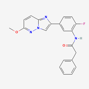 molecular formula C21H17FN4O2 B2494020 N-(2-氟-5-(6-甲氧基咪唑并[1,2-b]吡啶-2-基)苯基)-2-苯乙酰胺 CAS No. 952996-91-7