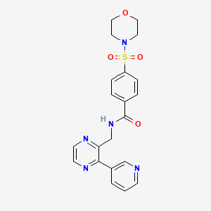 molecular formula C21H21N5O4S B2494023 4-(morpholine-4-sulfonyl)-N-{[3-(pyridin-3-yl)pyrazin-2-yl]methyl}benzamide CAS No. 2034562-67-7