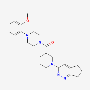 1-(1-{5H,6H,7H-cyclopenta[c]pyridazin-3-yl}piperidine-3-carbonyl)-4-(2-methoxyphenyl)piperazine