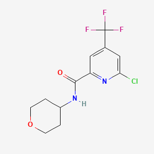 molecular formula C12H12ClF3N2O2 B2494042 6-chloro-N-(oxan-4-yl)-4-(trifluoromethyl)pyridine-2-carboxamide CAS No. 1808491-29-3