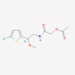 molecular formula C11H14ClNO4S B2494047 2-((2-(5-Chlorothiophen-2-yl)-2-methoxyethyl)amino)-2-oxoethyl acetate CAS No. 2034404-07-2