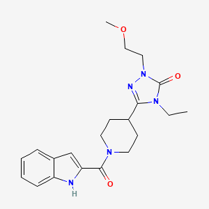 molecular formula C21H27N5O3 B2494052 3-(1-(1H-indole-2-carbonyl)piperidin-4-yl)-4-ethyl-1-(2-methoxyethyl)-1H-1,2,4-triazol-5(4H)-one CAS No. 1797846-31-1