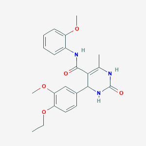 molecular formula C22H25N3O5 B2494053 4-(4-ethoxy-3-methoxyphenyl)-N-(2-methoxyphenyl)-6-methyl-2-oxo-1,2,3,4-tetrahydropyrimidine-5-carboxamide CAS No. 736154-23-7