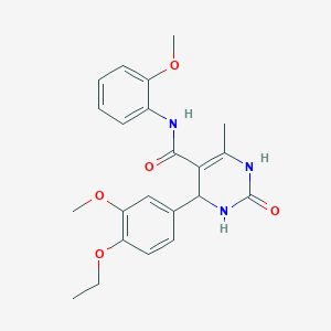 molecular formula C22H25N3O5 B2494053 4-(4-乙氧基-3-甲氧基苯基)-N-(2-甲氧基苯基)-6-甲基-2-氧-1,2,3,4-四氢嘧啶-5-甲酰胺 CAS No. 736154-23-7