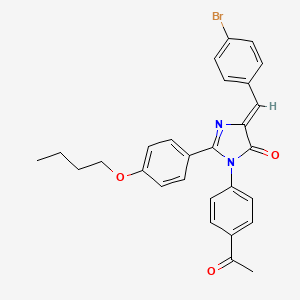 molecular formula C28H25BrN2O3 B2494055 (5Z)-3-(4-acetylphenyl)-5-[(4-bromophenyl)methylidene]-2-(4-butoxyphenyl)imidazol-4-one CAS No. 313973-77-2
