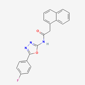 molecular formula C20H14FN3O2 B2494059 N-[5-(4-fluorophenyl)-1,3,4-oxadiazol-2-yl]-2-naphthalen-1-ylacetamide CAS No. 865285-62-7
