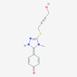molecular formula C13H13N3O2S B249406 4-[3-(4-hydroxybut-2-ynylsulfanyl)-4-methyl-1H-1,2,4-triazol-5-ylidene]cyclohexa-2,5-dien-1-one 