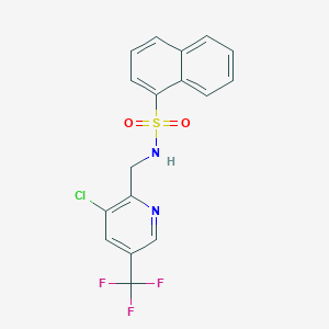 molecular formula C17H12ClF3N2O2S B2494074 N-{[3-氯-5-(三氟甲基)吡啶-2-基]甲基}萘-1-磺酰胺 CAS No. 239112-32-4