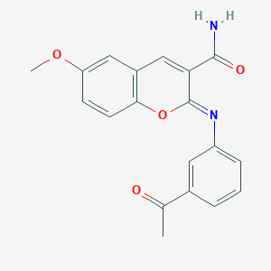 molecular formula C19H16N2O4 B2494081 (2Z)-2-[(3-acetylphenyl)imino]-6-methoxy-2H-chromene-3-carboxamide CAS No. 388093-07-0