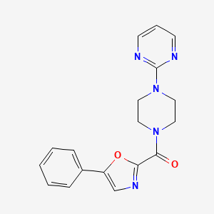 molecular formula C18H17N5O2 B2494085 (5-Phenyloxazol-2-yl)(4-(pyrimidin-2-yl)piperazin-1-yl)methanone CAS No. 1798662-00-6
