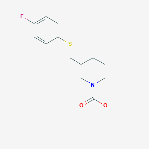 molecular formula C17H24FNO2S B2494110 tert-Butyl 3-(((4-fluorophenyl)thio)methyl)piperidine-1-carboxylate CAS No. 1289388-37-9