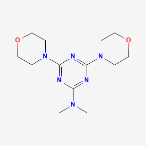 molecular formula C13H22N6O2 B2494111 2-(二甲基氨基)-4,6-二吗啉基-1,3,5-三嗪 CAS No. 100033-17-8