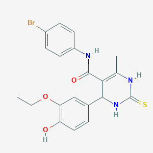 molecular formula C20H20BrN3O3S B2494118 N-(4-bromophenyl)-4-(3-ethoxy-4-hydroxyphenyl)-6-methyl-2-thioxo-1,2,3,4-tetrahydropyrimidine-5-carboxamide CAS No. 681476-62-0