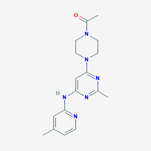 molecular formula C17H22N6O B2494124 1-(4-(2-甲基-6-((4-甲基吡啶-2-基)氨基)嘧啶-4-基)哌嗪-1-基)乙酮 CAS No. 1428356-31-3