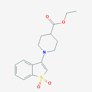 molecular formula C16H19NO4S B249413 Ethyl 1-(1,1-dioxido-1-benzothien-3-yl)-4-piperidinecarboxylate 