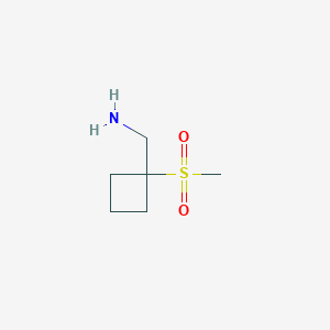 molecular formula C6H13NO2S B2494130 (1-甲磺酰环丁基)甲胺 CAS No. 1249658-93-2
