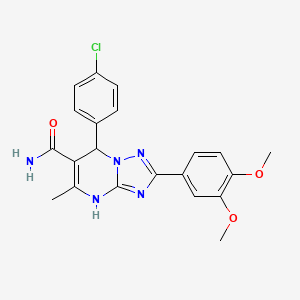 7-(4-Chlorophenyl)-2-(3,4-dimethoxyphenyl)-5-methyl-4,7-dihydro-[1,2,4]triazolo[1,5-a]pyrimidine-6-carboxamide