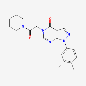 molecular formula C20H23N5O2 B2494135 1-(3,4-dimethylphenyl)-5-(2-oxo-2-(piperidin-1-yl)ethyl)-1H-pyrazolo[3,4-d]pyrimidin-4(5H)-one CAS No. 863447-00-1