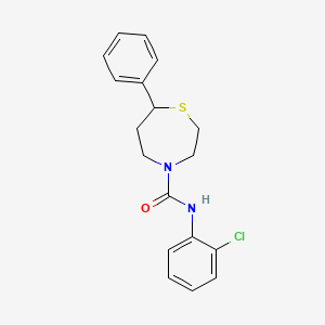 molecular formula C18H19ClN2OS B2494146 N-(2-chlorophenyl)-7-phenyl-1,4-thiazepane-4-carboxamide CAS No. 1797637-59-2