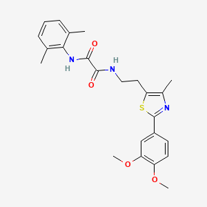 molecular formula C24H27N3O4S B2494147 N-{2-[2-(3,4-dimethoxyphenyl)-4-methyl-1,3-thiazol-5-yl]ethyl}-N'-(2,6-dimethylphenyl)ethanediamide CAS No. 894016-63-8