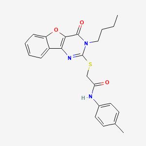 molecular formula C23H23N3O3S B2494150 2-[(3-butyl-4-oxo-[1]benzofuro[3,2-d]pyrimidin-2-yl)sulfanyl]-N-(4-methylphenyl)acetamide CAS No. 899738-25-1
