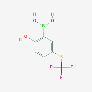 molecular formula C7H6BF3O3S B2494155 2-Hydroxy-5-(trifluoromethylthio)phenylboronic acid CAS No. 2377609-27-1