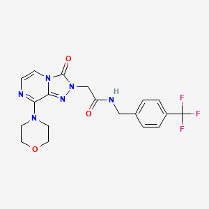 molecular formula C19H19F3N6O3 B2494158 2-(8-morpholino-3-oxo-[1,2,4]triazolo[4,3-a]pyrazin-2(3H)-yl)-N-(4-(trifluoromethyl)benzyl)acetamide CAS No. 1251663-72-5