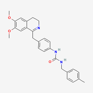 1-[4-[(6,7-Dimethoxy-3,4-dihydroisoquinolin-1-yl)methyl]phenyl]-3-[(4-methylphenyl)methyl]urea