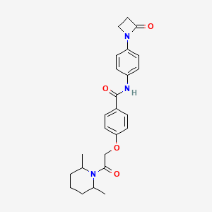 molecular formula C25H29N3O4 B2494162 4-[2-(2,6-dimethylpiperidin-1-yl)-2-oxoethoxy]-N-[4-(2-oxoazetidin-1-yl)phenyl]benzamide CAS No. 1808703-13-0