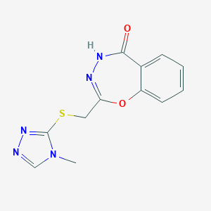 molecular formula C12H11N5O2S B249417 2-{[(4-methyl-4H-1,2,4-triazol-3-yl)sulfanyl]methyl}-1,3,4-benzoxadiazepin-5-ol 