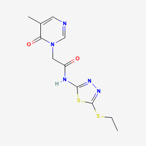 molecular formula C11H13N5O2S2 B2494170 N-(5-(ethylthio)-1,3,4-thiadiazol-2-yl)-2-(5-methyl-6-oxopyrimidin-1(6H)-yl)acetamide CAS No. 1351630-16-4