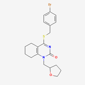 4-((4-bromobenzyl)thio)-1-((tetrahydrofuran-2-yl)methyl)-5,6,7,8-tetrahydroquinazolin-2(1H)-one