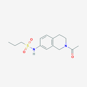 molecular formula C14H20N2O3S B2494174 N-(2-acetyl-1,2,3,4-tetrahydroisoquinolin-7-yl)propane-1-sulfonamide CAS No. 955672-40-9