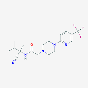 molecular formula C18H24F3N5O B2494177 N-(1-cyano-1,2-dimethylpropyl)-2-{4-[5-(trifluoromethyl)pyridin-2-yl]piperazin-1-yl}acetamide CAS No. 1111498-69-1