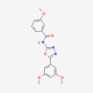 molecular formula C18H17N3O5 B2494180 N-(5-(3,5-二甲氧基苯基)-1,3,4-噁二唑-2-基)-3-甲氧基苯甲酰胺 CAS No. 865286-90-4