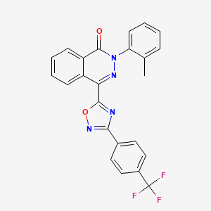 molecular formula C24H15F3N4O2 B2494187 2-(2-methylphenyl)-4-{3-[4-(trifluoromethyl)phenyl]-1,2,4-oxadiazol-5-yl}phthalazin-1(2H)-one CAS No. 1291863-31-4