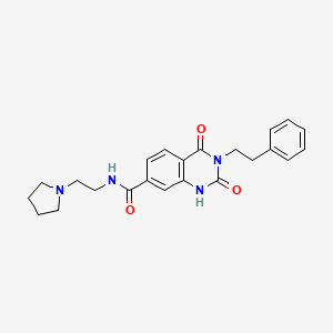 2,4-dioxo-3-(2-phenylethyl)-N-[2-(pyrrolidin-1-yl)ethyl]-1,2,3,4-tetrahydroquinazoline-7-carboxamide