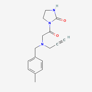 molecular formula C16H19N3O2 B2494199 1-(2-{[(4-Methylphenyl)methyl](prop-2-yn-1-yl)amino}acetyl)imidazolidin-2-one CAS No. 1241355-27-0