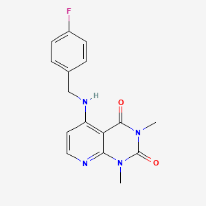 molecular formula C16H15FN4O2 B2494203 5-((4-fluorobenzyl)amino)-1,3-dimethylpyrido[2,3-d]pyrimidine-2,4(1H,3H)-dione CAS No. 941883-90-5
