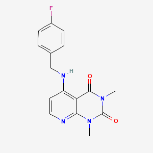 molecular formula C16H15FN4O2 B2494203 5-((4-氟苯甲基)氨基)-1,3-二甲基吡啶[2,3-d]嘧啶-2,4(1H,3H)-二酮 CAS No. 941883-90-5