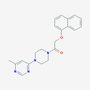 molecular formula C21H22N4O2 B2494204 1-(4-(6-Methylpyrimidin-4-yl)piperazin-1-yl)-2-(naphthalen-1-yloxy)ethanone CAS No. 1421583-41-6