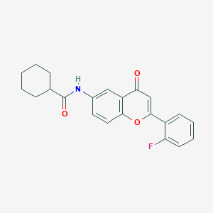 N-[2-(2-fluorophenyl)-4-oxo-4H-chromen-6-yl]cyclohexanecarboxamide