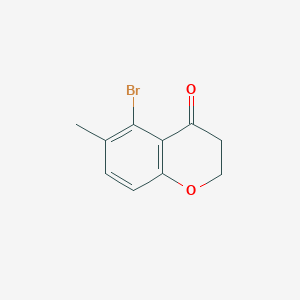 molecular formula C10H9BrO2 B2494212 5-Bromo-6-methylchroman-4-one CAS No. 1344725-21-8